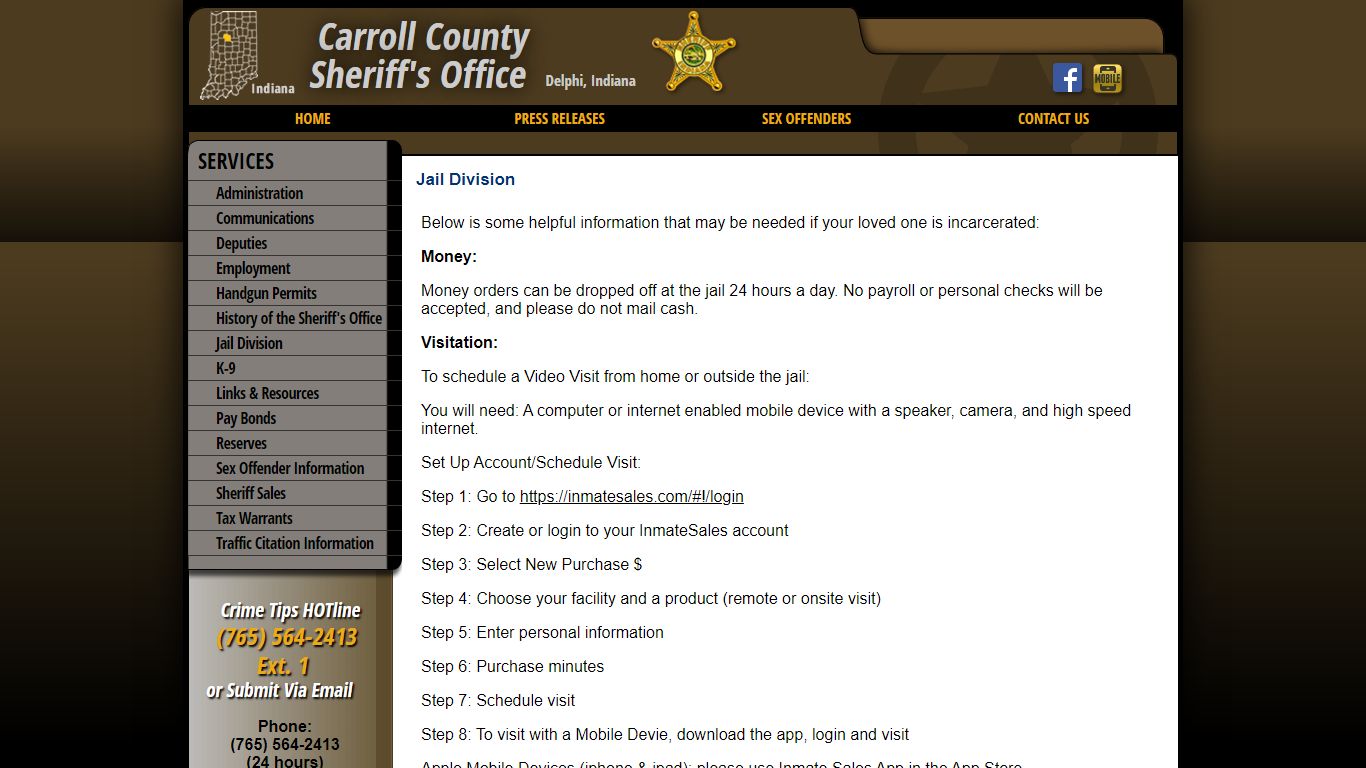 Jail Division - Carroll County Sheriff's Office | Delphi, IN